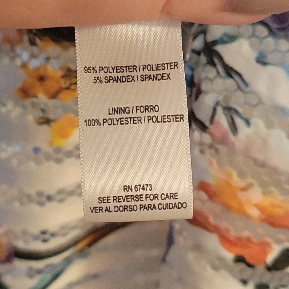 Gabby Skye ivory floral fit and flare tank dress 6 - Picture 15 of 16